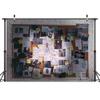 12X10ft Crime Scene Decorations Photo Backdrop Murder Mystery Party Photography Background, Detective Spy Halloween Theme Party Supplies Backdrops Photo Booth Prop Wall Decor Tablecloth view 2