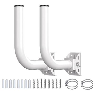 2Pcs Bridge Bracket Mount 150 Adjustable Stainless Steel Universal Antenna J Pole, for Outdoor Security Cameras, Bridges