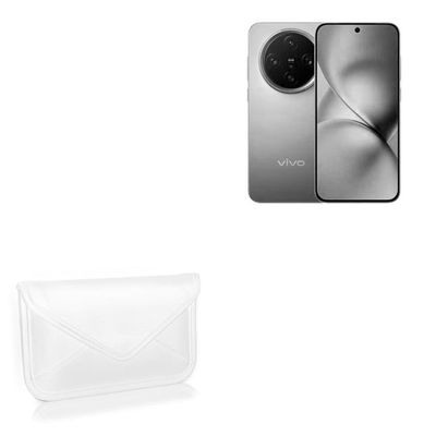 BoxWave Case Compatible with vivo X200 Pro Mini - Elite Leather Messenger Pouch, Synthetic Leather Cover Case Envelope Design - Ivory White