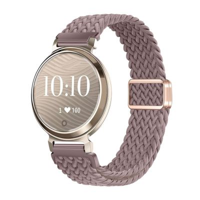 14mm Loop Sliding Nylon Woven Strap for Garmin Lily 2 Women's watch strap(14 Smoke Purple)