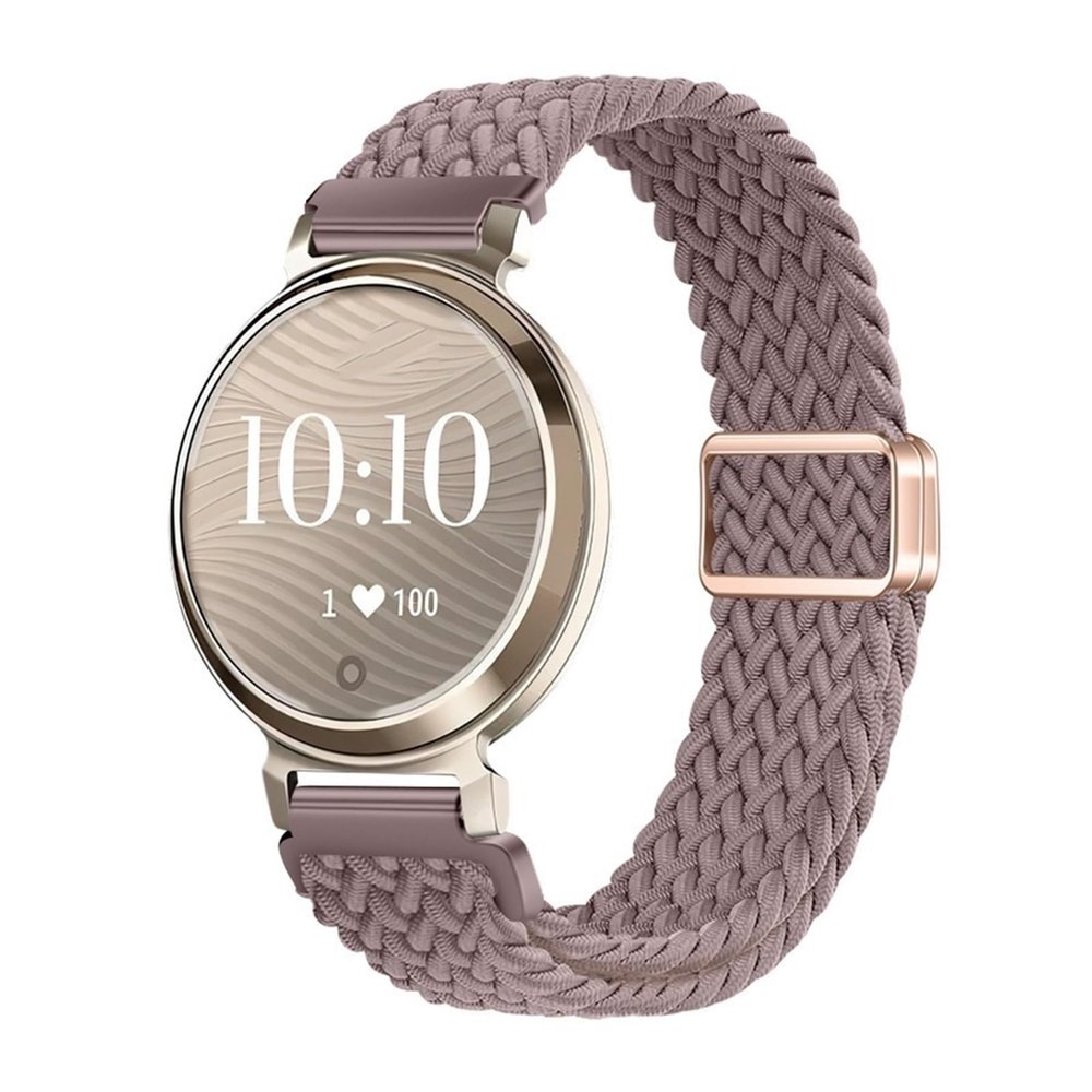 14mm Loop Sliding Nylon Woven Strap for Garmin Lily 2 Women's watch strap(14 Smoke Purple)