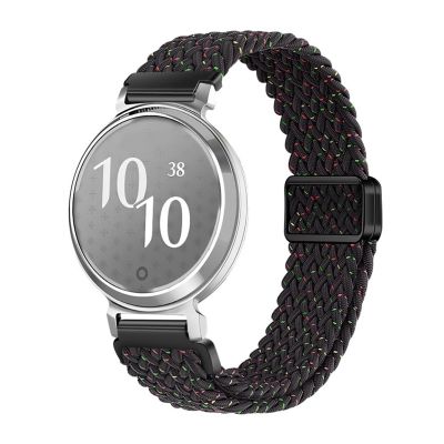 14mm Loop Sliding Nylon Woven Strap for Garmin Lily 2 Women's watch strap(10 Starlight Black)