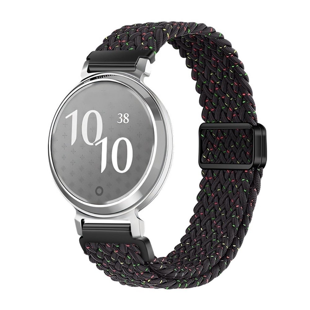 14mm Loop Sliding Nylon Woven Strap for Garmin Lily 2 Women's watch strap(10 Starlight Black)