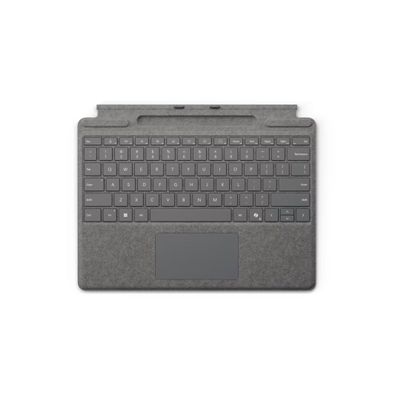 Microsoft Surface Pro Keyboard with Pen Storage for Surface Pro 11, 9 and 8, Glass Touchpad, Copilot Key, Precise Control and Navigation, Alcantara Material, Platinum