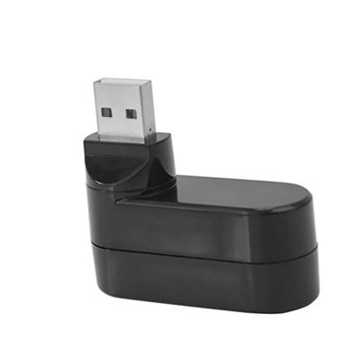CIYODO Rotatable Port USB Hub Adapter for Pc and Laptop Compact USB Splitter Cable with High Data Transfer for Multiple Device Connections Black