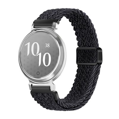 14mm Loop Sliding Nylon Woven Strap for Garmin Lily 2 Women's watch strap(09 black graphite)