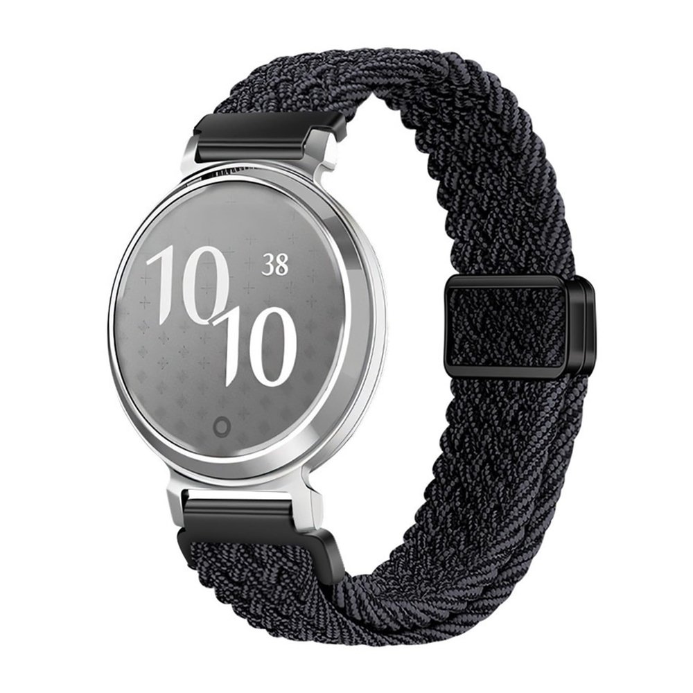 14mm Loop Sliding Nylon Woven Strap for Garmin Lily 2 Women's watch strap(09 black graphite)