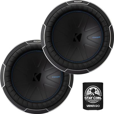 KICKER Subwoofer Package of 2 Items: 15" CompQ Subwoofers DVC 2-ohm (Pair) - 2X 51CWQ152 Subs