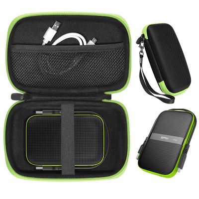 CaseSack Case for SP Silicon Power Silicon Power Black Rugged Portable External Hard Drive Armor A60 1TB, 2TB, 4TB, 5TB (Black+Green)
