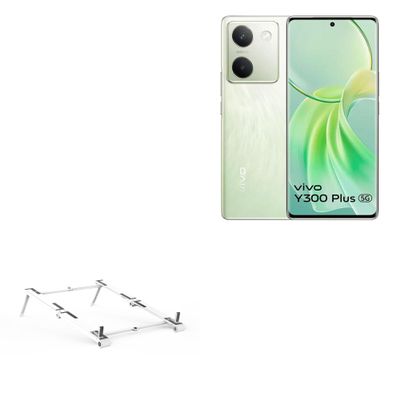 BoxWave Stand and Mount Compatible with vivo Y300 Plus - Pocket Aluminum Stand 3-in-1, Portable Multi Angle Viewing Riser - Metallic Silver