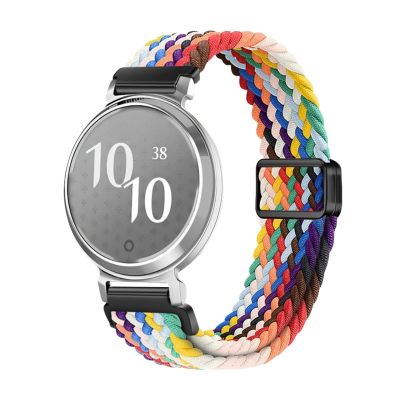 14mm Loop Sliding Nylon Woven Strap for Garmin Lily 2 Women's watch strap(04 Seven Colorful)