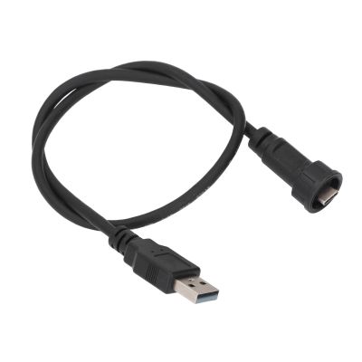 Srliya Water Proof Connector Cable Type C Buckle Male to USB3.0 Male Straight Plug Extension Cord 0.5m Length 30V 1.5A