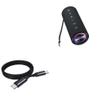 BoxWave Cable Compatible with Tronsmart Mirtune C2 Portable Outdoor Speaker - DirectSync PD Cable (3ft) - USB-C to USB-C (100W), Type C Braided Charge and Fast Sync - Jet Black view 1