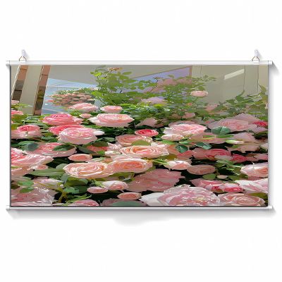 60'' 16:9 Projection Screen Foldable, Portable Projector Movie Screen Manual, for Home Theater Presentation Education Outdoor Indoor