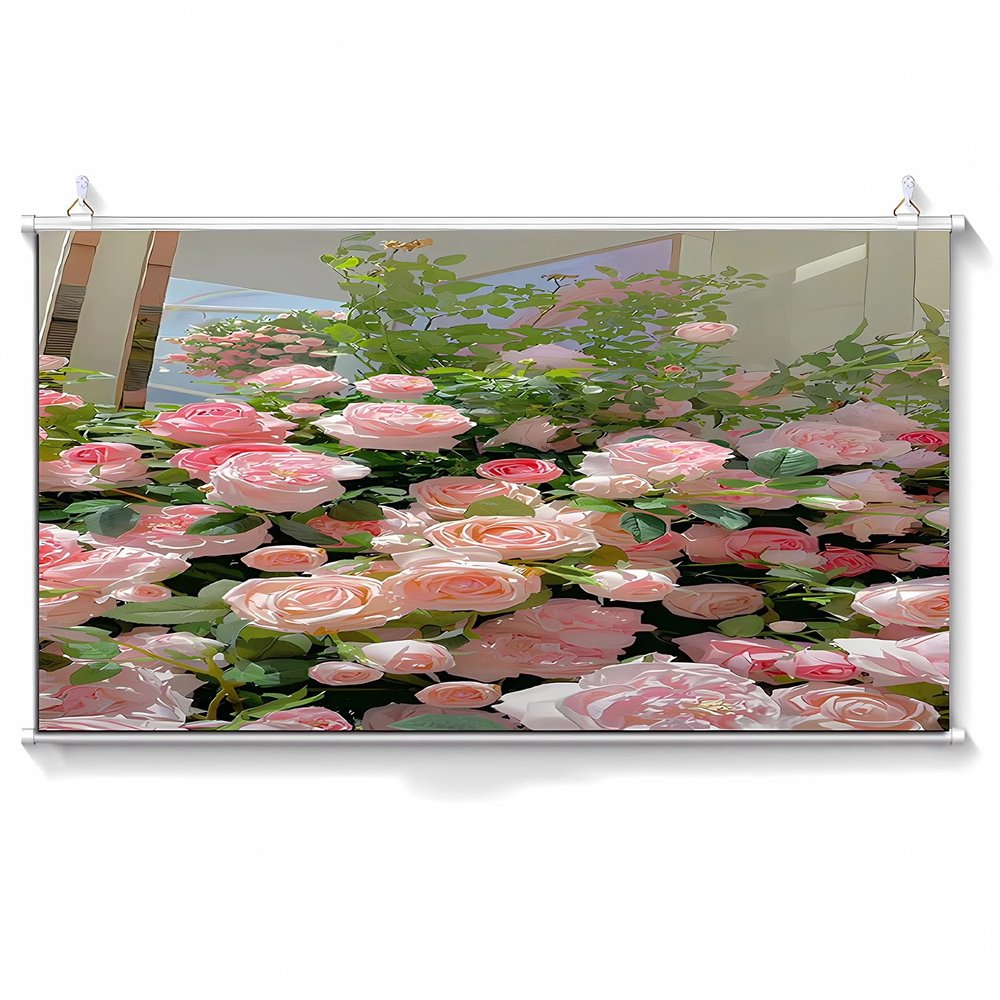 60'' 16:9 Projection Screen Foldable, Portable Projector Movie Screen Manual, for Home Theater Presentation Education Outdoor Indoor