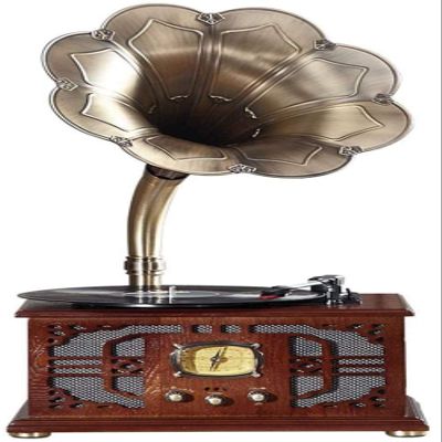 Vinyl Player Vintage, Fashioned Record Player Multifunction Old Radio Stereo Subwoofer Ornaments Turntables Gift Ornaments 38 * 30 * 74cm Gramophone,