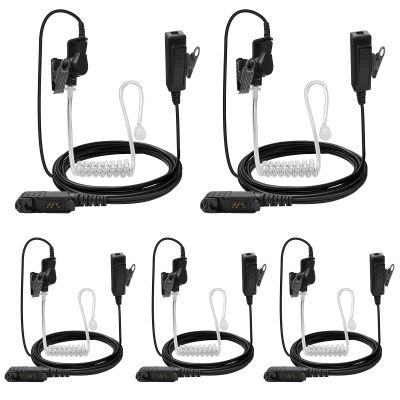 5 Pack XPR3300e XPR3500e 2-Wire Covert Acoustic Tube Surveillance Earpiece with Big PTT Mic for Motorola Two Way Radio XPR3500 XPR3000 XPR3300 dp2400 XIR DP DEP MTP Series Walkie Talkie