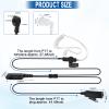 5 Pack XPR3300e XPR3500e 2-Wire Covert Acoustic Tube Surveillance Earpiece with Big PTT Mic for Motorola Two Way Radio XPR3500 XPR3000 XPR3300 dp2400 XIR DP DEP MTP Series Walkie Talkie view 2