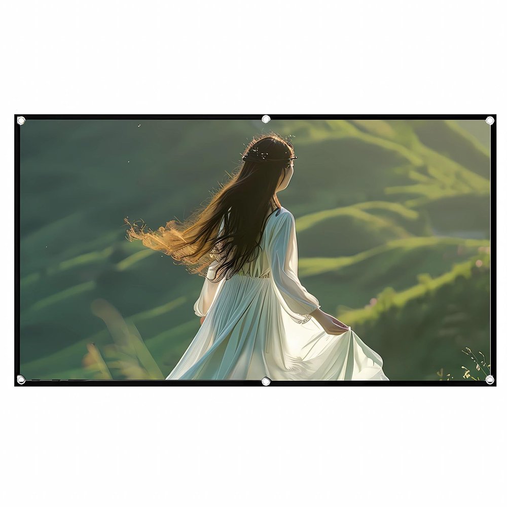 16:9 Projector Screen 130 Inch, Portable Foldable Projection Screen Anti-Crease Movies Screen for Home Outdoor Indoor Theater(130in(290x160cm))