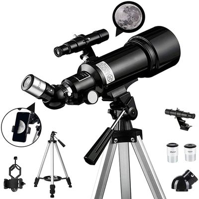 Ultra Hd, Astronomical Telescope for Beginners,400/70Mm Refractor Monocular Telescopes,with Adjustable Tripod,Phone Adapter,Planetary Multiplier and Carry Bag