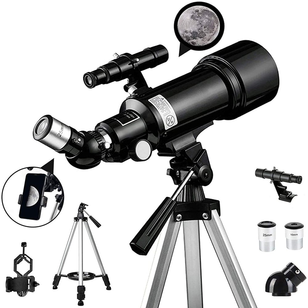 Ultra Hd, Astronomical Telescope for Beginners,400/70Mm Refractor Monocular Telescopes,with Adjustable Tripod,Phone Adapter,Planetary Multiplier and Carry Bag