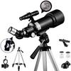 Ultra Hd, Astronomical Telescope for Beginners,400/70Mm Refractor Monocular Telescopes,with Adjustable Tripod,Phone Adapter,Planetary Multiplier and Carry Bag view 1