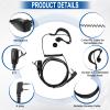 5 Pack 2-Pin Swivel G Shape Earpiece Headset with Mic Ptt for Baofeng UV-5R BF-888S BF-F8HP UV-82 UV-82HP Ear Piece Headset Mic for Kenwood TK-2107 TK-3107 Walkie Talkie view 2