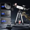 FREE SOLDIER Telescope 80mm Aperture 500mm Refractor Telescope for Adults High Powered - Professional Astronomical Refracting Telescope for Beginners White view 3