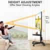 TVON Mobile TV Stand with Power Outlet, Tilt Rolling TV Cart for 23-65 Inch LCD LED OLED Flat Curved Screen TVs up to 88 lbs, Height Adjustment Portable TV Stand on Wheels, Max VESA 400x400mm view 4