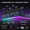 iVANKY 14-in-1 RGB Docking Station for ROG Xbox Ally X(2025)/Steam Deck OLED/Lenovo Legion GoS, 4K@120Hz Foldable Dock with HDMI Gigabit Ethernet 10Gbps USB3.2, SD/TF Slots, 1Gbps Ethernet,100W Charge view 2
