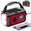 12000mAh Emergency Weather Radio, Hand Crank Solar Radio Portable AM/FM/NOAA Radio with 2 Solar Panels 3 Charging Methods SOS Alarm 3 Mode Flashlight Phone Charger Compass Reading Lamp (Red) view 1