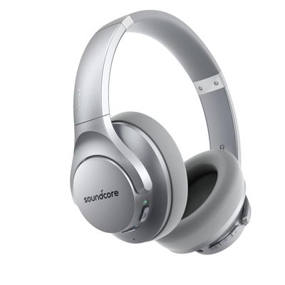 Soundcore Anker Life Q20 Hybrid Active Noise Cancelling Headphones, Wireless Over Ear Bluetooth Headphones, 60H Playtime, Hi-Res Audio, Deep Bass, Foam Ear Cups, Travel, Office, USB-C Charging