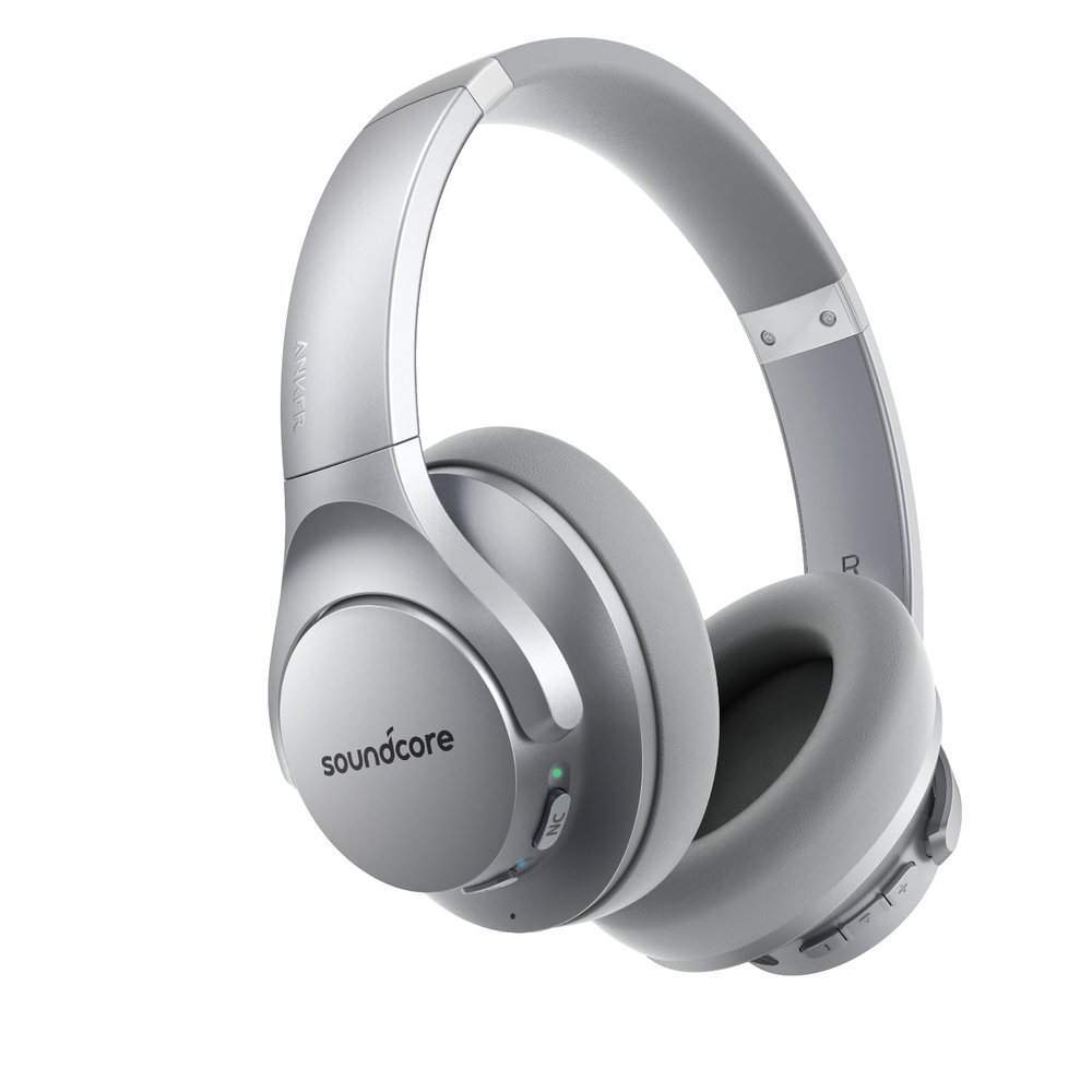 Soundcore Anker Life Q20 Hybrid Active Noise Cancelling Headphones, Wireless Over Ear Bluetooth Headphones, 60H Playtime, Hi-Res Audio, Deep Bass, Foam Ear Cups, Travel, Office, USB-C Charging