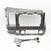 Car Front Side Air Outlet Vent Frame Trim Compatib 9 Inch 10 Inch Car Frame Fascia Adapter Android Radio Dash Fitting Panel Kit/Fit for Honda Civic G8 2006-2011 ABS Silver Car Stereo Radio Fascia Bez view 2
