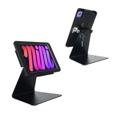 DDSHOW Desktop Anti-Theft Security Kiosk Stand Holder for iPad mini 7 A17 Pro 2024 8.3"/ iPad mini 6 2021 8.3",with Lock & Key,Flip &360Rotating Horizontal or Vertical Design(Black)