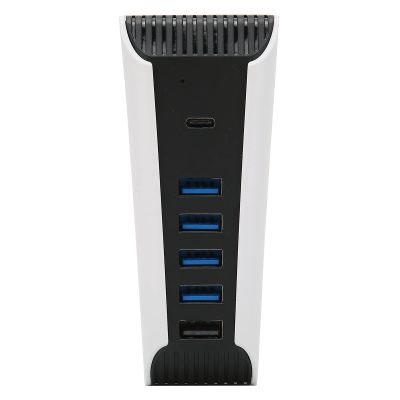 5 Port Hub, Efficient Data USB Extender Splitter with 4 USB Ports, 1 USB Charging Port and 1 Type C Port for Console, Plug and Play Lightweight Design
