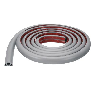 HARFINGTON 8ft Cord Cover Floor W0.3 x H0.3 Inner Channel PVC Hide Extension Cable Floor Wire Hider Wire Covers Protector for Prevent Cable Trips Cables Management, Grey