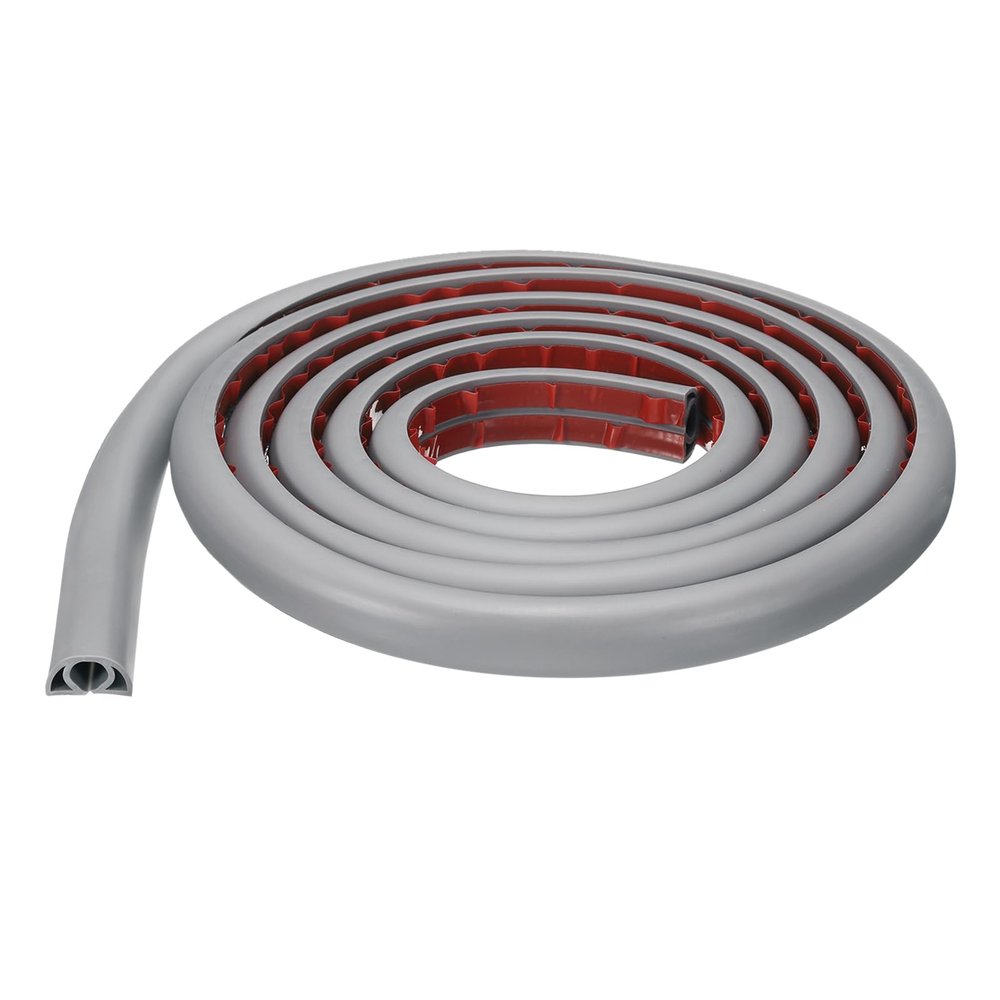HARFINGTON 8ft Cord Cover Floor W0.3 x H0.3 Inner Channel PVC Hide Extension Cable Floor Wire Hider Wire Covers Protector for Prevent Cable Trips Cables Management, Grey