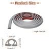 HARFINGTON 8ft Cord Cover Floor W0.3 x H0.3 Inner Channel PVC Hide Extension Cable Floor Wire Hider Wire Covers Protector for Prevent Cable Trips Cables Management, Grey view 2