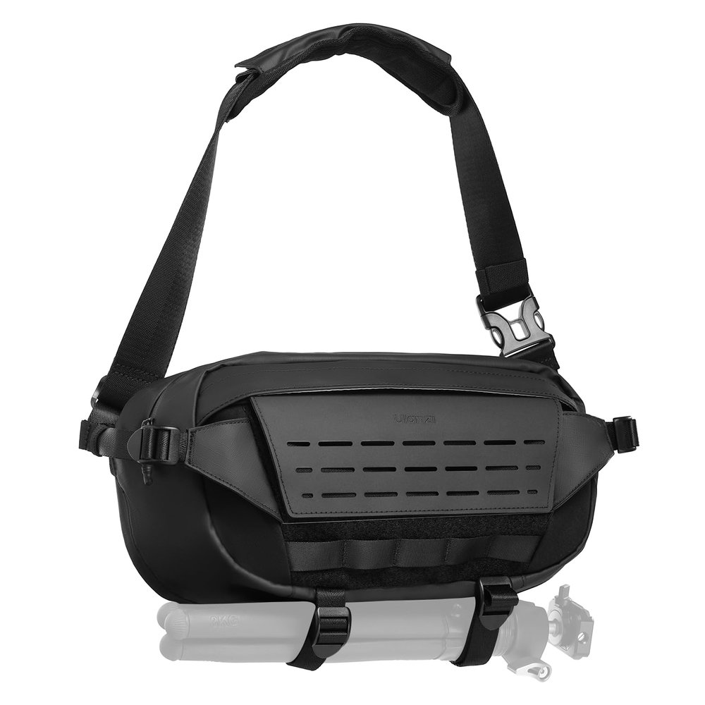 ULANZI Camera Sling Bag, Water-Resistant Camera Case with Tripod Holder, DSLR/SLR/Mirrorless Camera Bags Crossbody for photographers - Black 9L Capacity