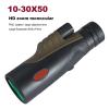 10-30x50 HD Zoom Monocular Powerful Telescope FMC Bak4 Prism Waterproof Binoculars for Outdoor Camping Travel Bird Watching(Green) view 3