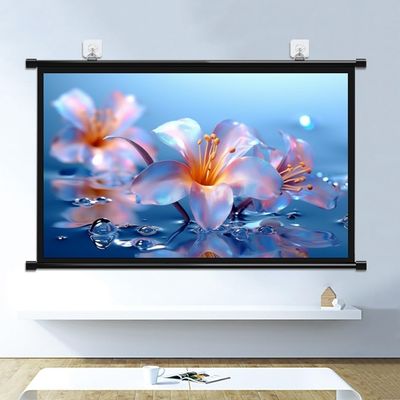 MUGVFVCSQ Projector Screen Manual Pull Down 30" 40" 50" 60" 72" Hanging Movie Screen 16:9 4:3 4K HD Projection Screen for Home Theater Office Game(4:3,40inch)