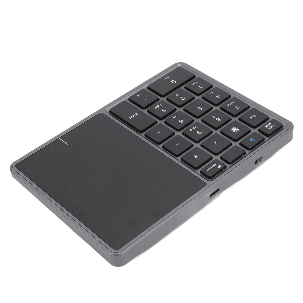 LICAEVEY Cordless Numeric Keypad, 22 Keys BT Number Pad with Touchpad, USB C Rechargeable Numeric Keypad, Support for Win, for Android, for OS X (Dark Gray)