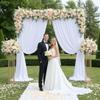 10ft12ft White Backdrop Curtain for Wedding Parties, 2 Panels Wrinkle Free Polyester Photo Backdrop Drapes Back Drop Cloth for Birthday Photography Background view 2