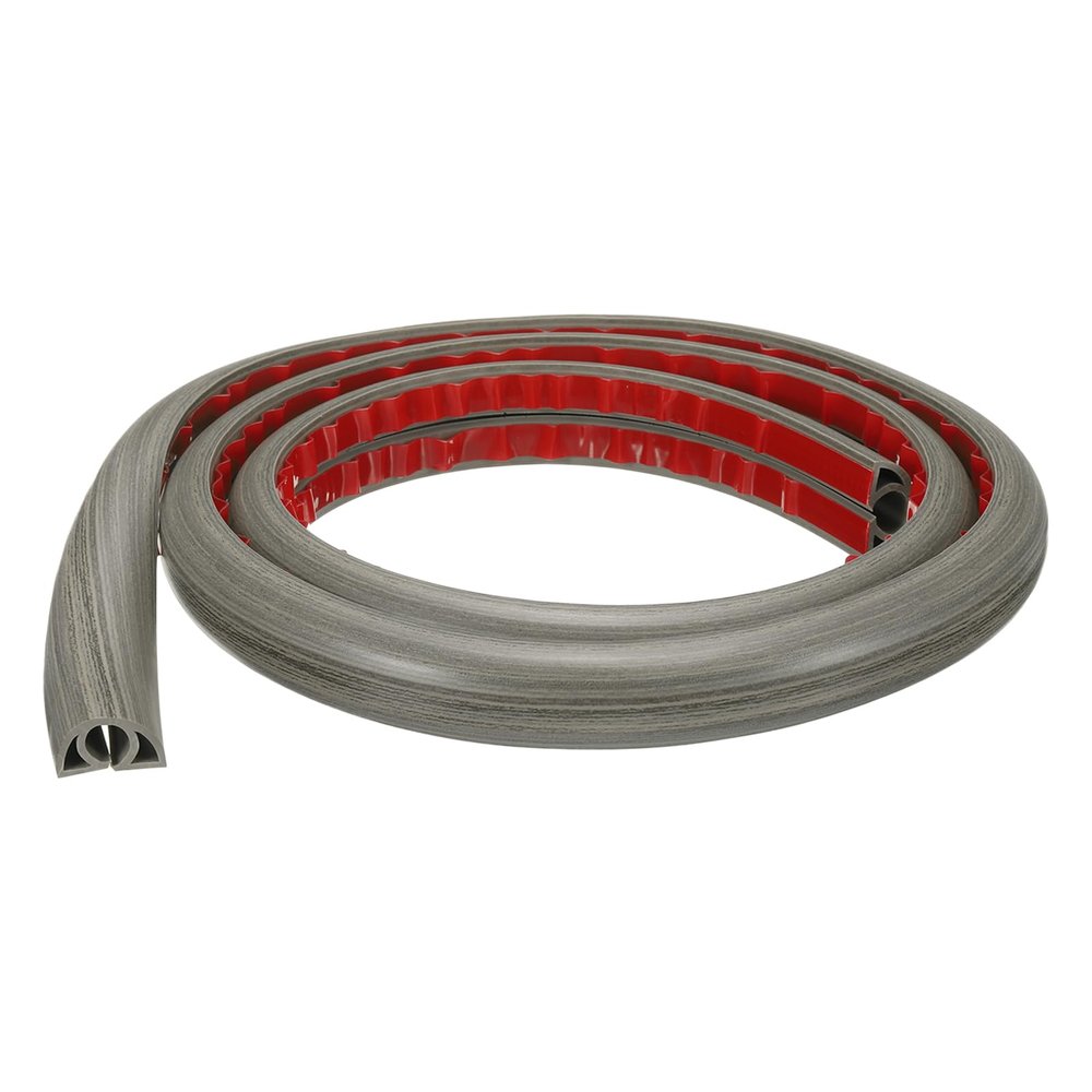HARFINGTON 4ft Cord Cover Floor W0.3 x H0.3 Inner Channel PVC Hide Extension Cable Floor Wire Hider Wire Covers Protector for Prevent Cable Trips Cables Management, Light Grey