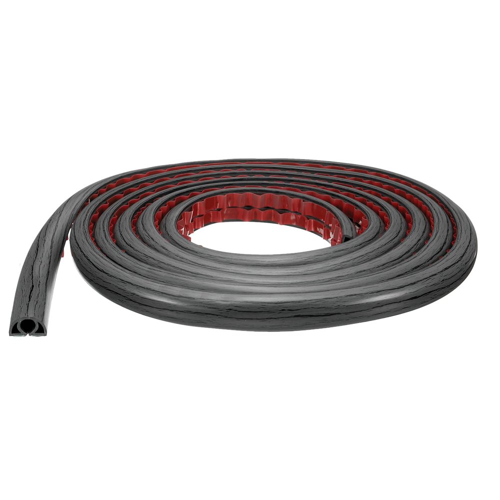 HARFINGTON 10ft Cord Cover Floor W0.3 x H0.3 Inner Channel PVC Hide Extension Cable Floor Wire Hider Wire Covers Protector for Prevent Cable Trips Cables Management, Dark Grey