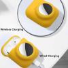 2 in 1 Case Compatible with AirPods 4 and AirTag Cover, Soft Silicone Protective Case with Keychain for Women Men, Compatible with AirPods 4 with Active Noise Cancellation view 4