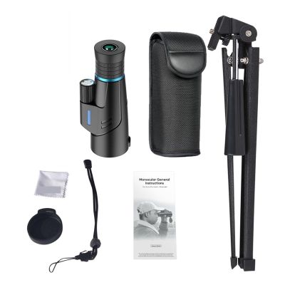 10-20X50 High Magnification Monocular Waterproof Super Zoom Telescope with Phone Holder for Hiking Travel Outdoor Monocle(with Metal Tripod)