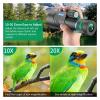 10-20X50 High Magnification Monocular Waterproof Super Zoom Telescope with Phone Holder for Hiking Travel Outdoor Monocle(with Metal Tripod) view 3