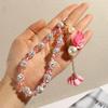 Cell Phone Lanyard for Phone Case Anti-Lost Wrist Straps Bracelet Short Cord Flower Pendant Tassel Beads Chain Mobile Phone Accessories(Purple) view 2